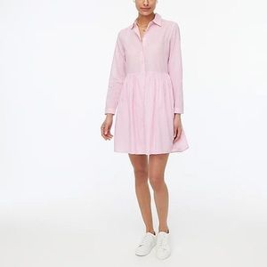 J. Crew Size 14 Pink and White Shirt Dress